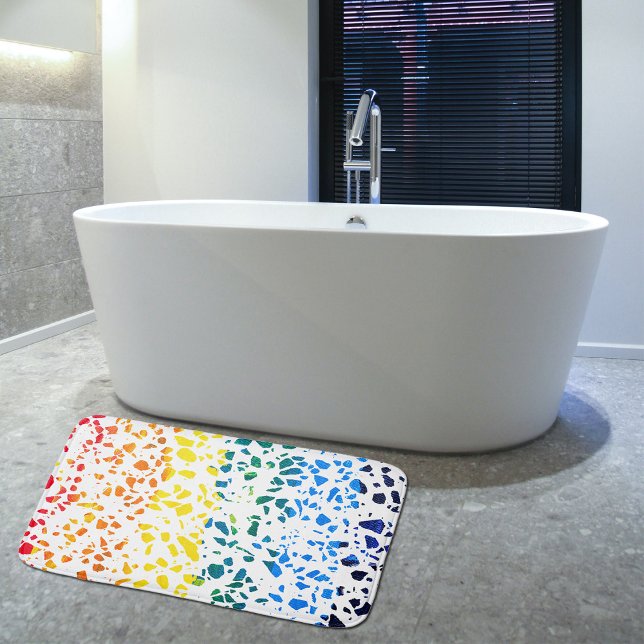 Abstrakt Terrazzo Mosaic Colorful Rainbow Mönster Badrumsmatta (Skapare uppladdad)