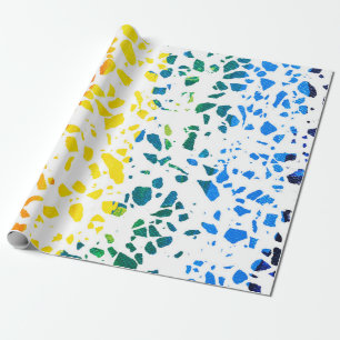 Abstrakt Terrazzo Mosaic Colorful Rainbow Mönster Presentpapper