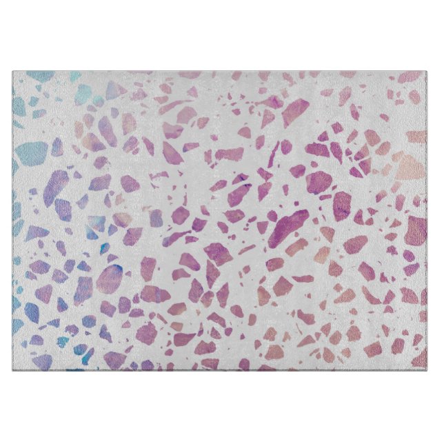 Abstrakt Terrazzo Mosaic Rosa & Blue Mönster (Framsidan)