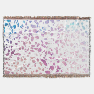 Abstrakt Terrazzo Mosaic Rosa & Blue Mönster Filt