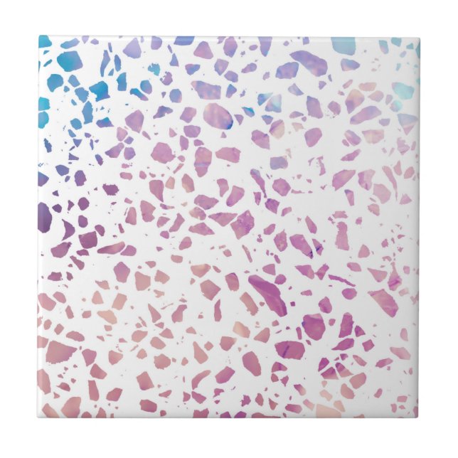 Abstrakt Terrazzo Mosaic Rosa & Blue Mönster Kakelplatta (Framsidan)