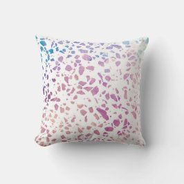 Abstrakt Terrazzo Mosaic Rosa & Blue Mönster Kudde