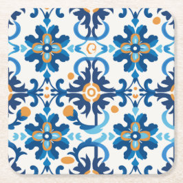 🟦 Abstrakt Terrazzo Mosaic Underlägg - Rust Brown Papper Kvadrat