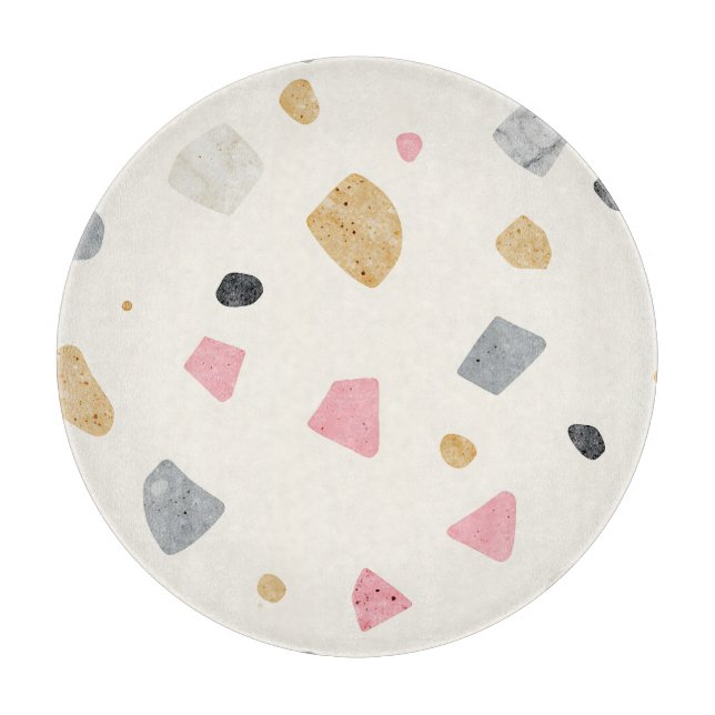 Abstrakt Terrazzo Rosa Grå Guld Mönster (Framsidan)