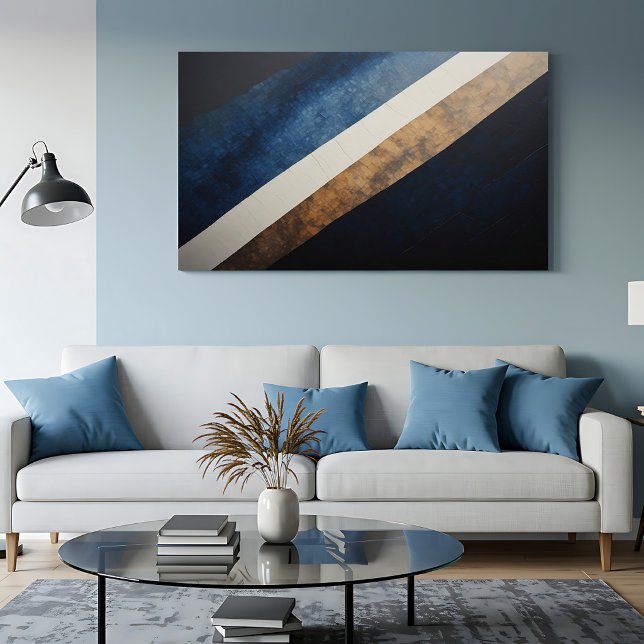 Abstrakt Texturerad Diagonal Blå Guld Poster (Skapare uppladdad)