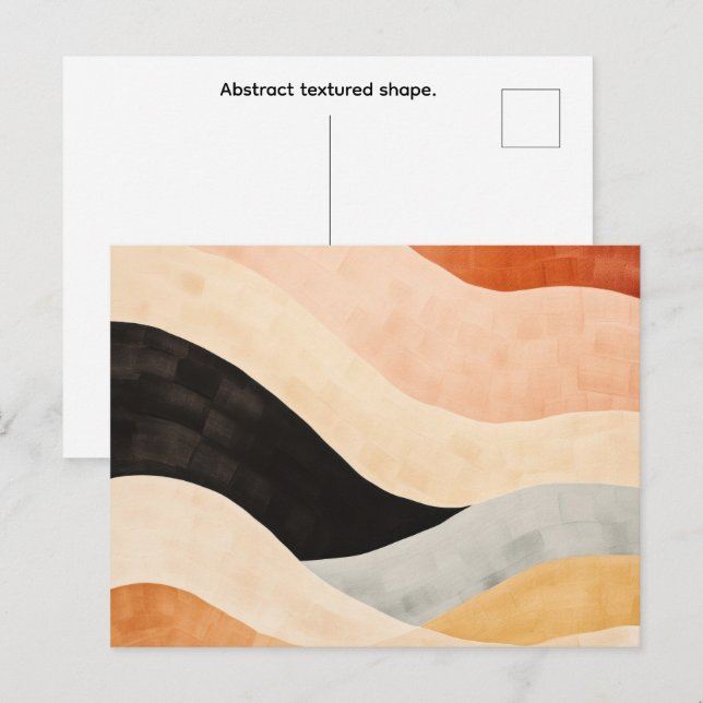 Abstrakt texturerad form.  vykort (Fram/baksida)