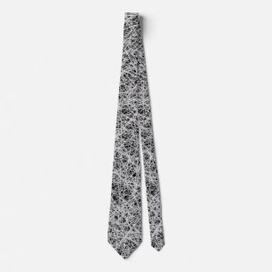 Abstrakt Tie Black and White Scribbles Artistic Slips