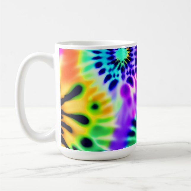 Abstrakt Tie Dye Adire Mönster Kaffemugg (Vänster)