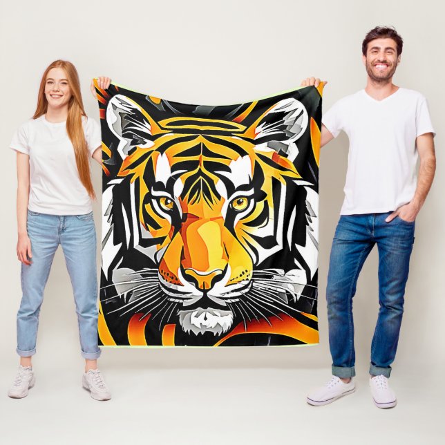 Abstrakt Tiger Art Fleecefilt (På plats)