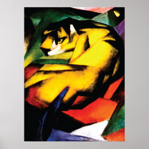 Abstrakt ~-tiger av Franz Marc Poster