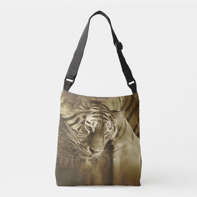 Abstrakt tigervintage axelväska (Framsida)