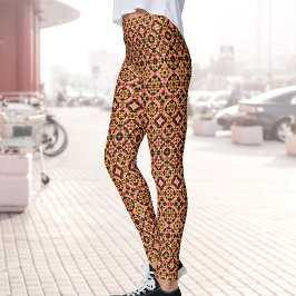 Abstrakt Tile Mönster Leggings