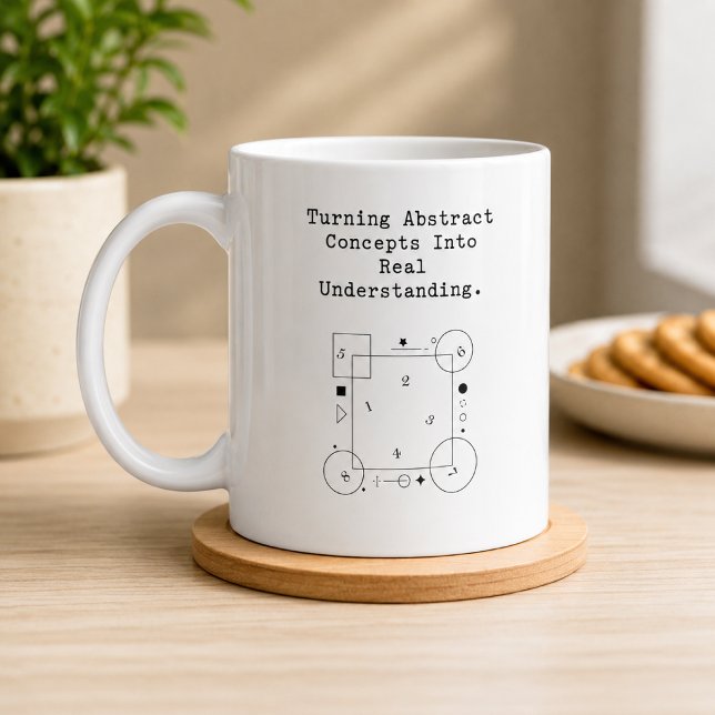 Abstrakt till verklig förståelse | Matematisk klar Kaffemugg (Skapare uppladdad)