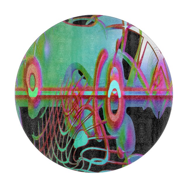 Abstrakt Tillsammans Glass Choppboard (Framsidan)