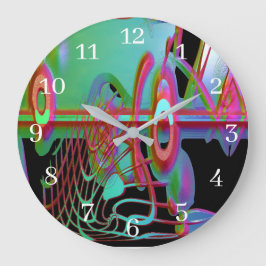 Abstrakt Tillsammans Round Clock Stor Klocka