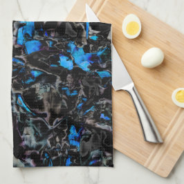 Abstrakt tittar fladdermus vingar över nedfläckad  kökshandduk