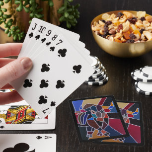 Abstrakt tjurmålning av Alfred Fox Casinokort