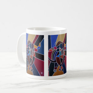 Abstrakt tjurmålning av Alfred Fox Kaffemugg
