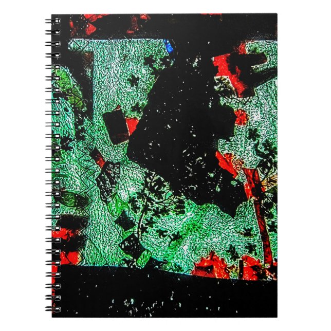 Abstrakt torkad blomspiral fotohäfte anteckningsbok (Framsidan)