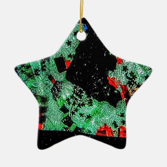 Abstrakt, torr blomma Ornament star, återvunnen pl (Framsidan)