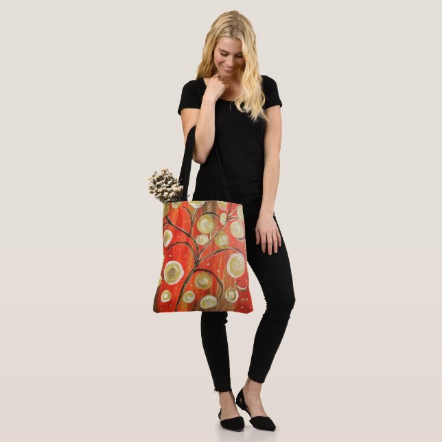 Abstrakt träd-all-over-print tote tygkasse (På modell)