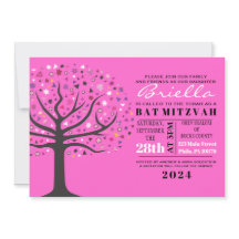 Abstrakt Träd des Livet Bat Mitzvah-inbjudan