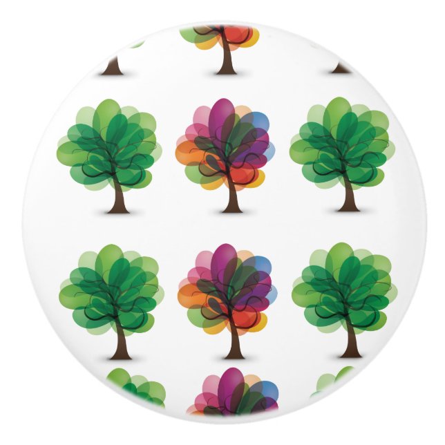 Abstrakt Träd keramisk knopp (Framsidan)