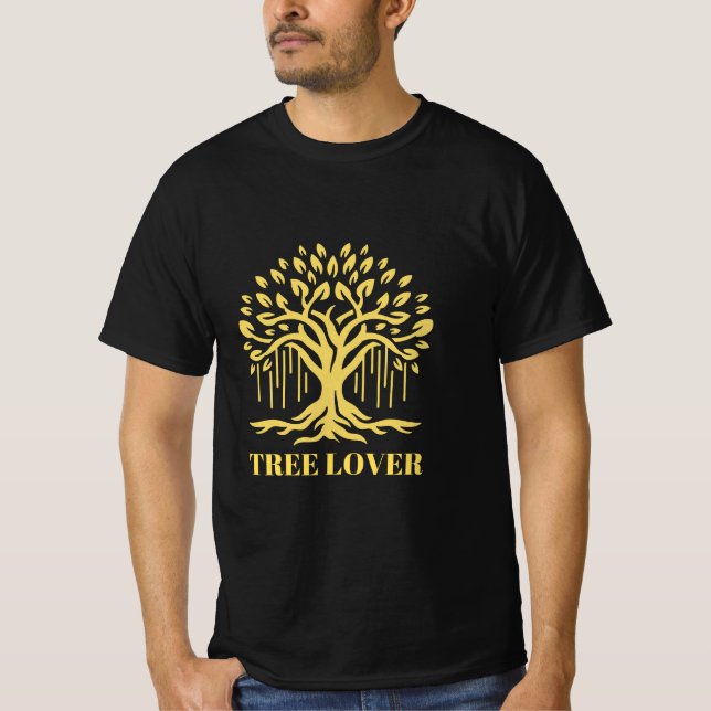 Abstrakt Träd med Sol T-Shirt Design (Framsida)