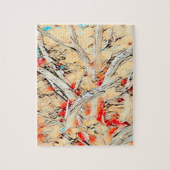 Abstrakt Träd Puzzle Pussel (Vertikal)