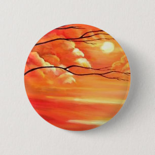 Abstrakt Träd & Red Sunset Knapp