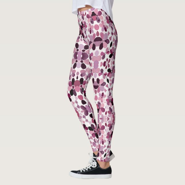 Abstrakt Trädgårdsblomning — Modern Konstnärlig El Leggings (Vänster)