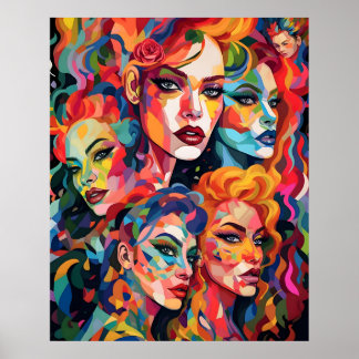 Abstrakt Transgender Women ansikte Poster