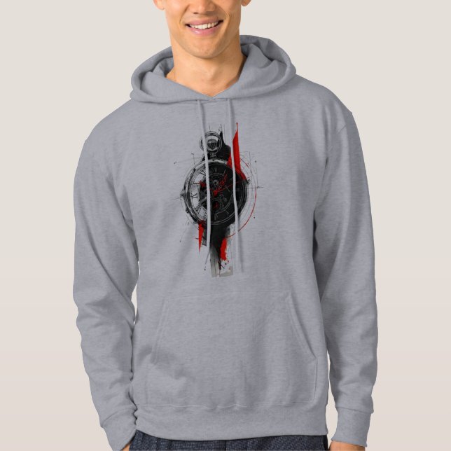 Abstrakt Trash Polka Fickur Grafik Hoodie (Framsida)