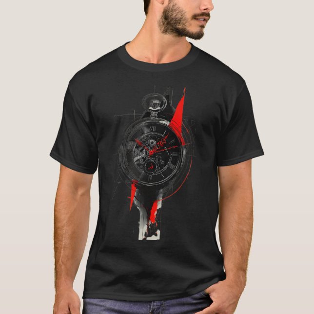 Abstrakt Trash Polka Fickur Grafik T-Shirt (Framsida)