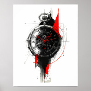 Abstrakt Trash Polka Fickurpsaffisch Poster