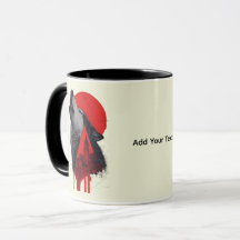 Abstrakt Trash Polka Howling Wolf Mugg