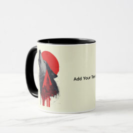 Abstrakt Trash Polka Howling Wolf Mugg