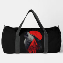 Abstrakt Trash Polka Vrålande Varg Duffle Bag
