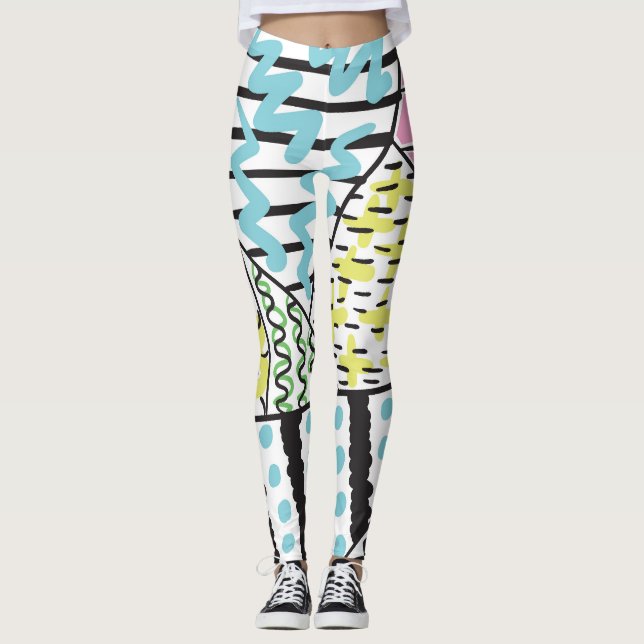 Abstrakt tre: Handritad bakgrundsbild Leggings (Framsida)
