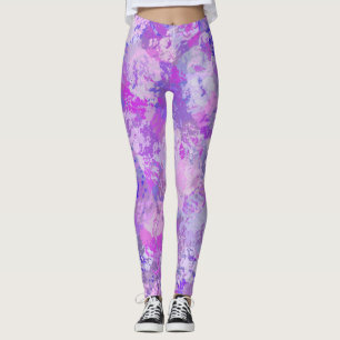 Abstrakt Trendig Camo Rosa Lila Blue Leggings