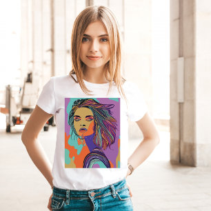 Abstrakt Trendig för färglös Ansikte-Roligt T Shirt