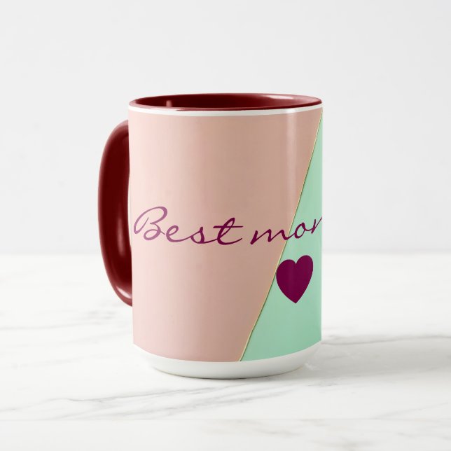Abstrakt Trendig Rosa Mint Kollektion Mugg (Framsida vänster)