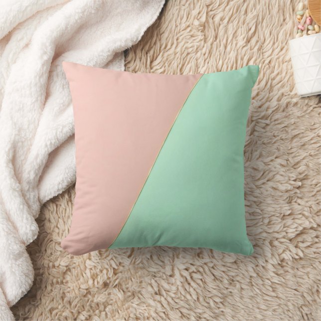 Abstrakt Trendig Rosa Mintgrön Kollektion Kudde (Filt)