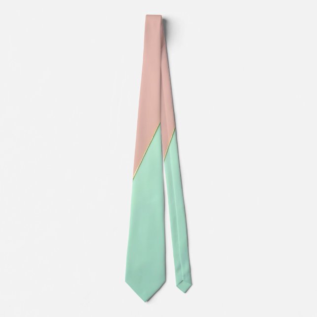Abstrakt Trendig Rosa Mintgrön Kollektion Slips (Framsida)