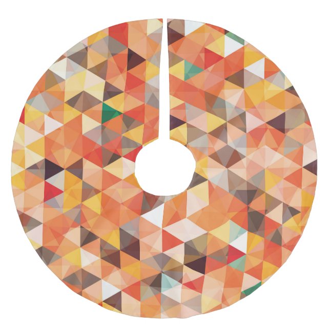 Abstrakt Triangel Geometric Seamless Mönster Julgransmatta Borstad Polyester (Framsidan)