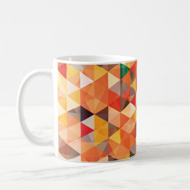Abstrakt Triangel Geometric Seamless Mönster Kaffemugg (Vänster)