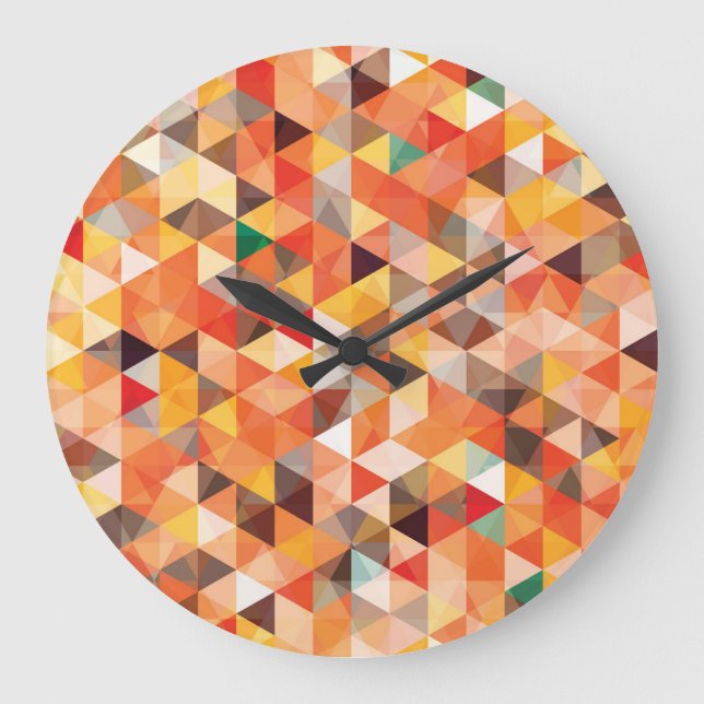Abstrakt Triangel Geometric Seamless Mönster Stor Klocka (Framsida)