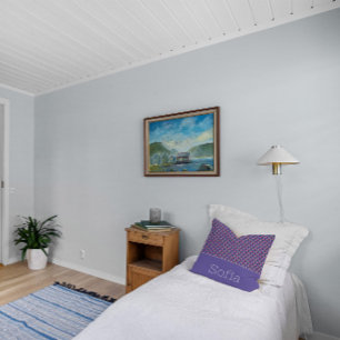 Abstrakt triangel mönster namn lavender kudde