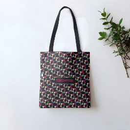 Abstrakt triangelmönster namn svart totebag tygkasse