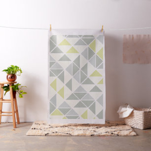Abstrakt Triangelns Gult och Grått Fabric Tyg